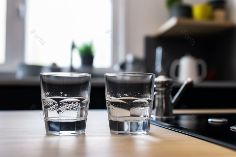 桌子上的玻璃水杯的餐桌室内,高清,摄影图,摄影图片,图片大全,摄影图免费下载